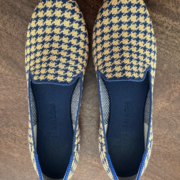 Rothy's Shoes - Rothy's Navy and Mustard Houndstooth Flats